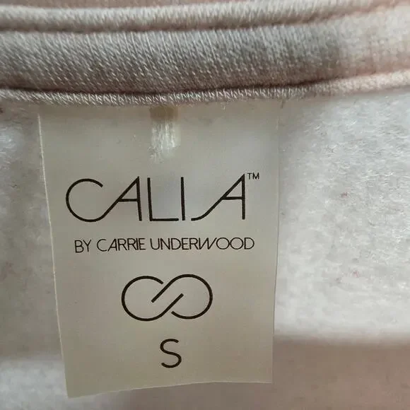 CALIA by Carrie Underwood Effortless Zip Peach White Sweatshirt Size Small - Picture 7 of 8